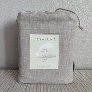 NWT California King 100% Linen Sheet Set Natural - Casaluna